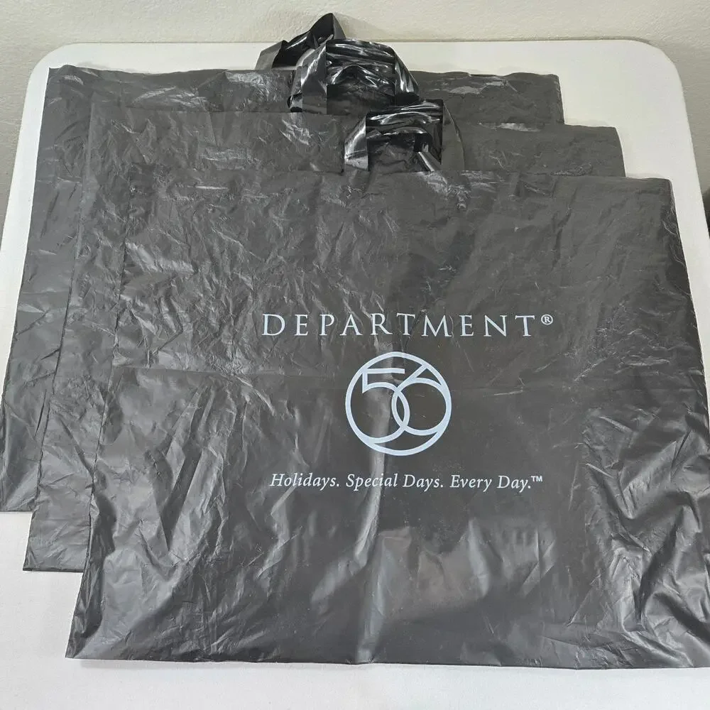 Department 56 Vintage Black Shopping Bags Lot of 3 Large 24x20 Retail